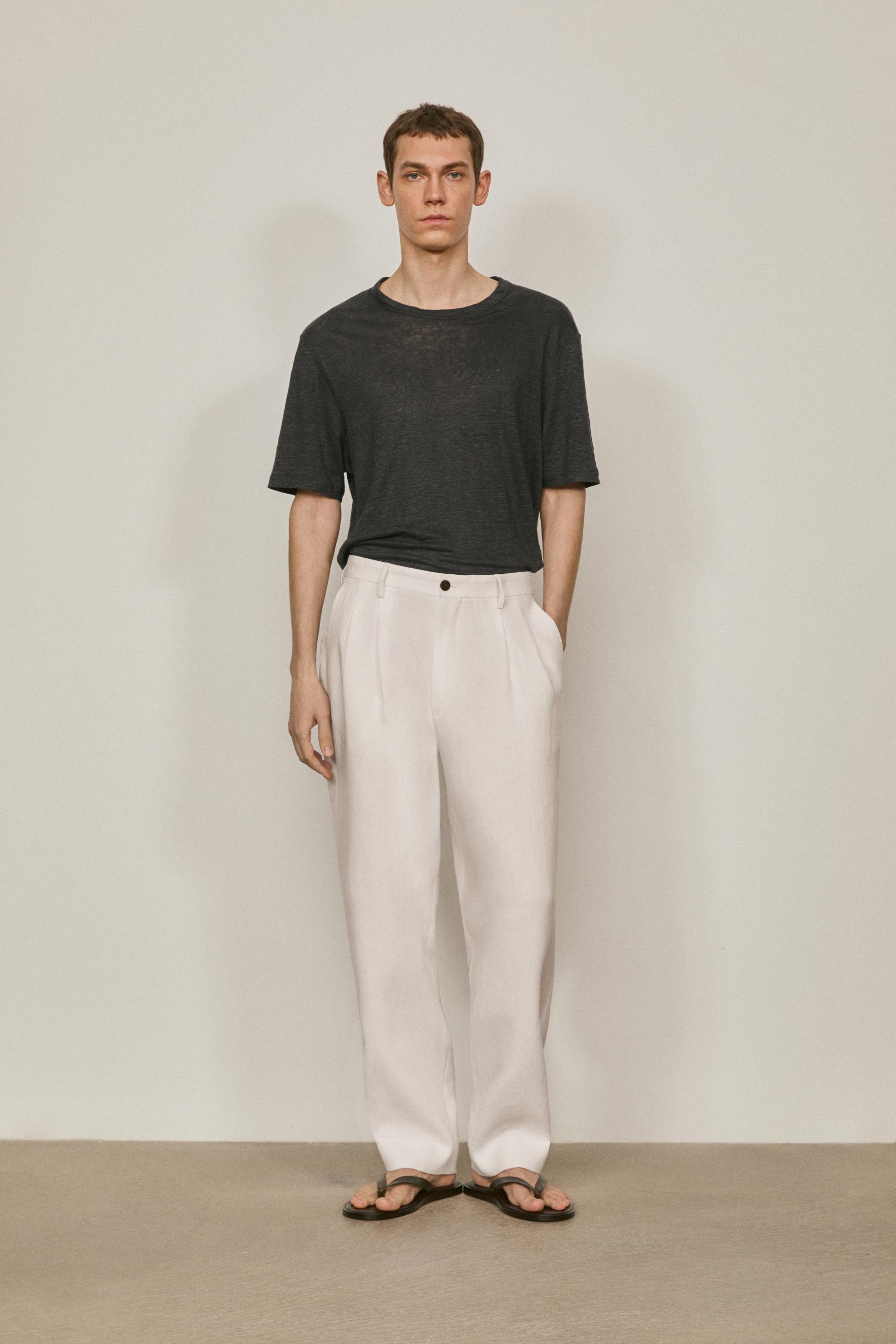 Linen trousers with double dart details - LIMITED EDITION